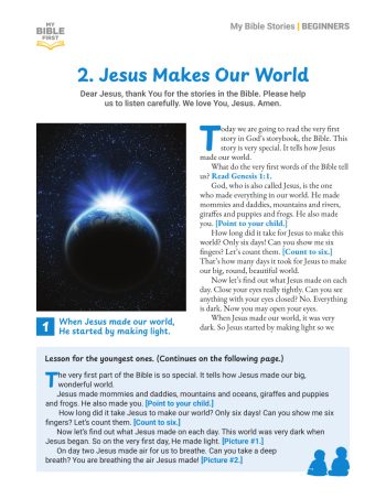 Beginners Bible Lessons (indiv. weekly) Quarter 1