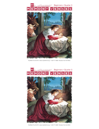 Beginners Memory Verse Cards — Set of 2