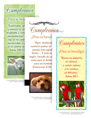 Spanish Bookmarks: Birthday Set of 20