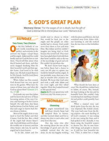 Junior/Teen Bible Lessons (indiv. weekly) Year A Quarter 1