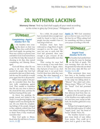 Digital Junior/Teen Bible Lessons (indiv. weekly) Year A Quarter 2