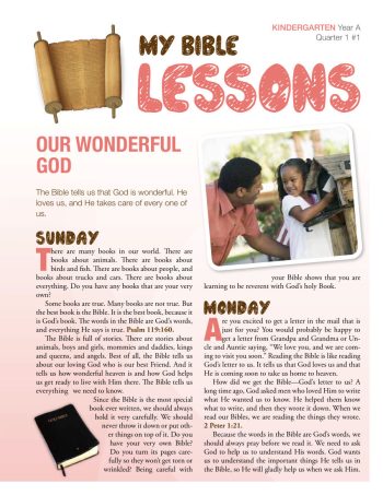 Kindergarten Bible Lessons (old edition) Year A Quarter 1