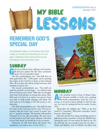 Kindergarten Bible Lessons (old edition) Year A Quarter 3