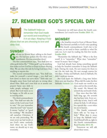 Digital Kindergarten Bible Lessons (indiv. weekly) Year A Quarter 3