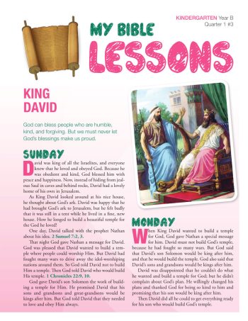 Kindergarten Bible Lessons (old edition) Year B Quarter 1