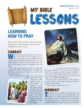 Kindergarten Bible Lessons (old edition) Year B Quarter 4