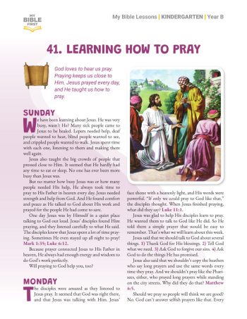 Digital Kindergarten Bible Lessons (indiv. weekly) Year B Quarter 4