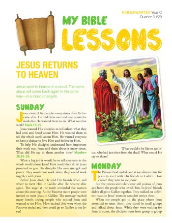Kindergarten Bible Lessons (old edition) Year C Quarter 3