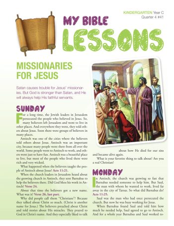 Kindergarten Bible Lessons (old edition) Year C Quarter 4
