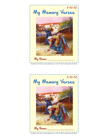 Kindergarten Primary memory verse cards