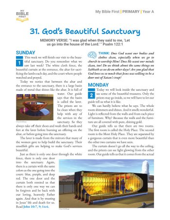Primary Bible Lessons (indiv. weekly) Year A Quarter 3