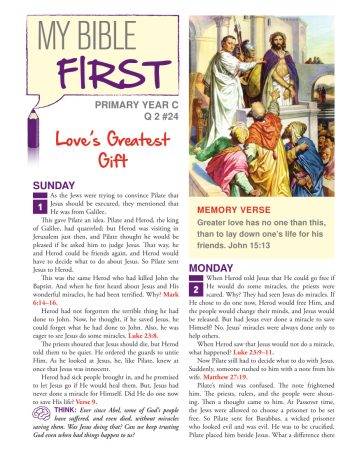Primary Bible Lessons Year C Quarter 2