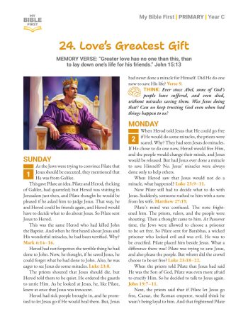 Primary Bible Lessons (indiv. weekly) Year C Quarter 2