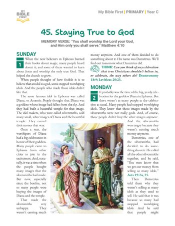 Primary Bible Lessons (indiv. weekly) Year C Quarter 4