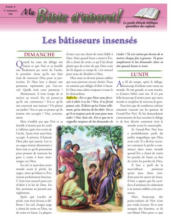 French Primary Bible Lessons Year A Quarter 4